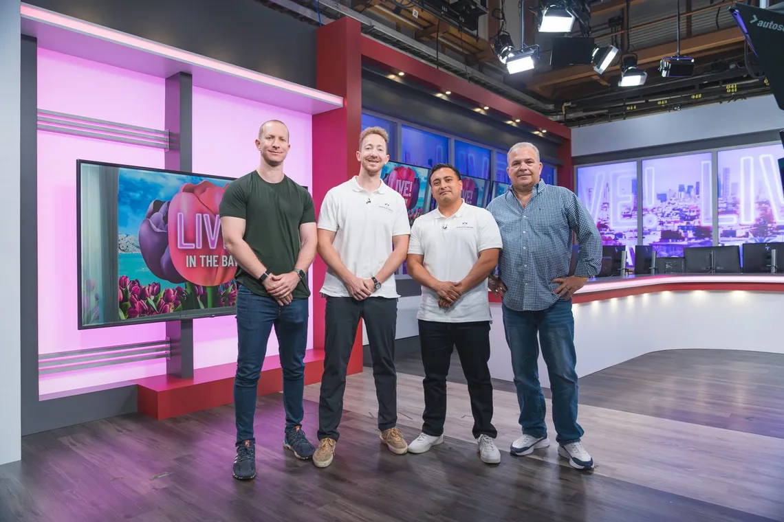 The team at the Live in the Bay studio